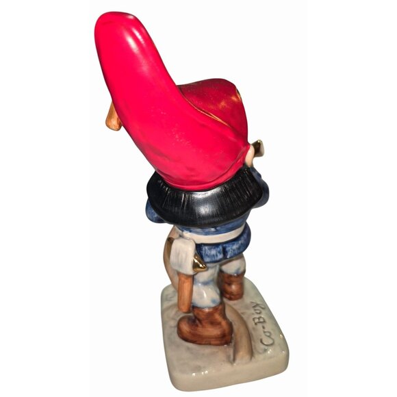 Vintage Ceramic Fireman Goebel Gnome Figurine Red Hat Holding Hose - Picture 7 of 11